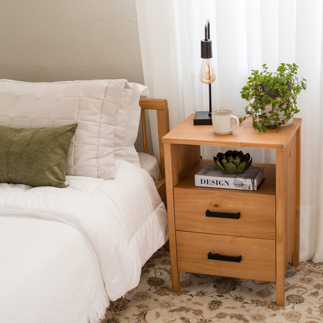 Cali Two-Drawer Nightstand in Hazelnut