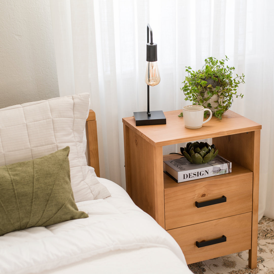 Cali Two-Drawer Nightstand in Hazelnut