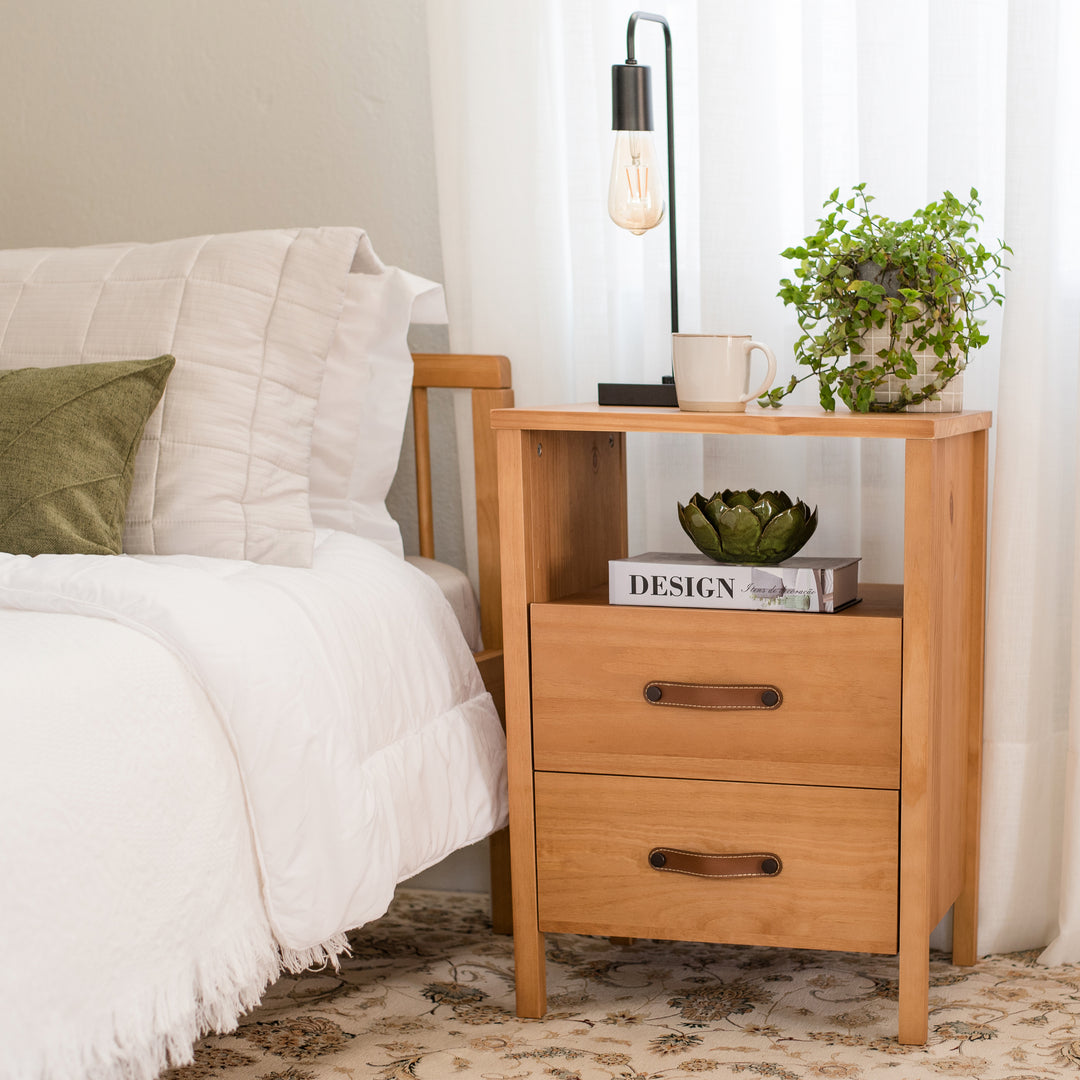 Cali Two-Drawer Nightstand in Hazelnut