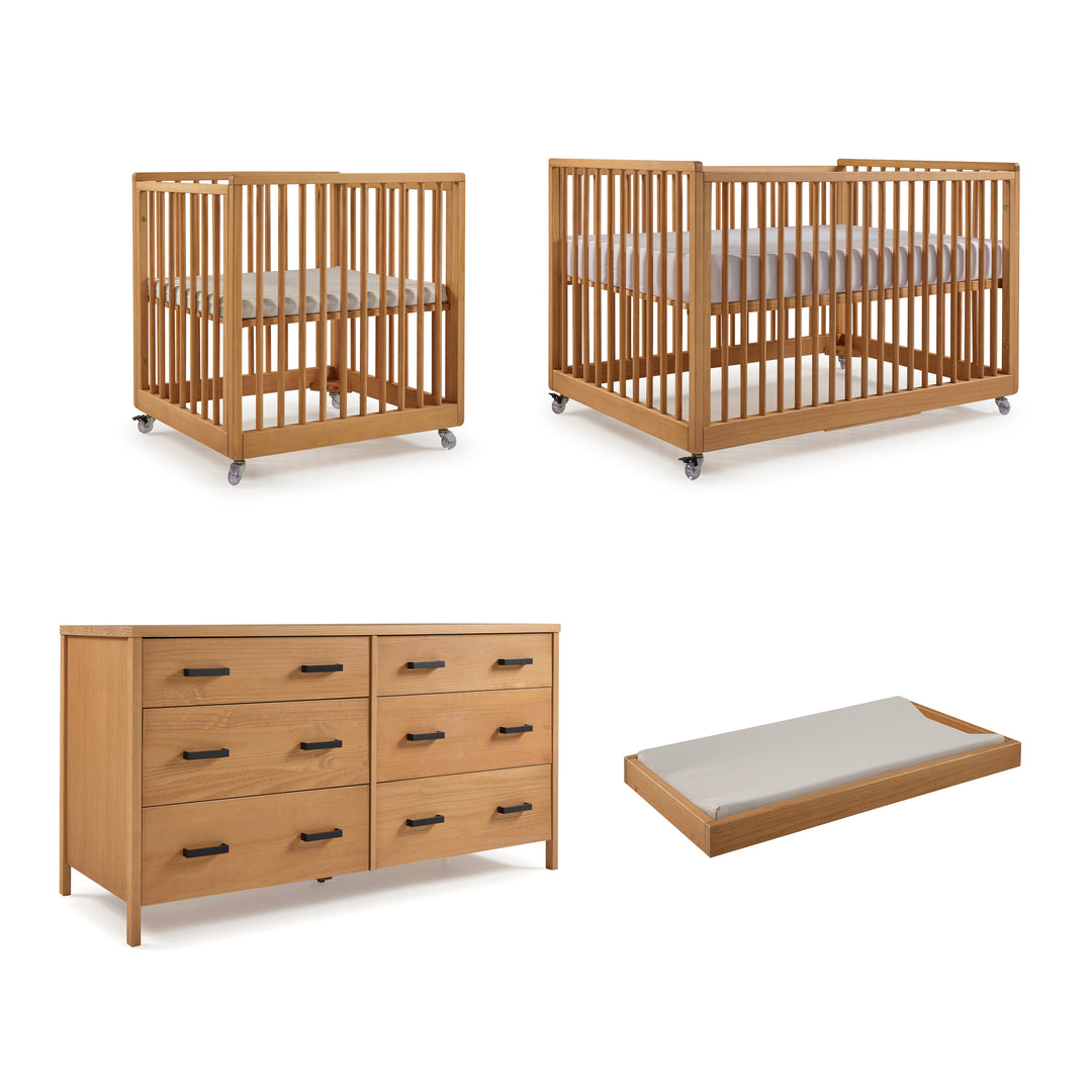 Cali Nursery Set - 6 Drawer Dresser in Hazelnut