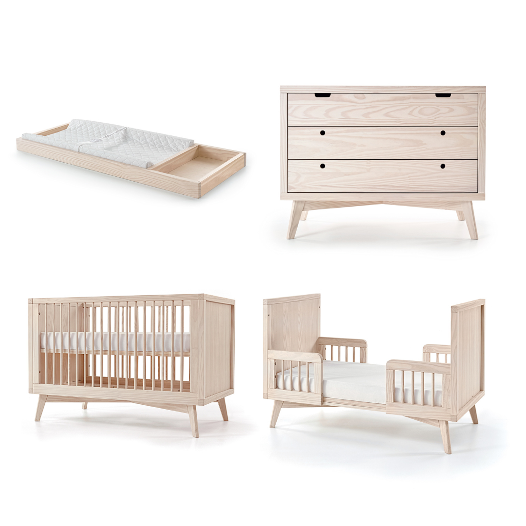 Retro Nursery Set in Natural Washed Simply Nursery