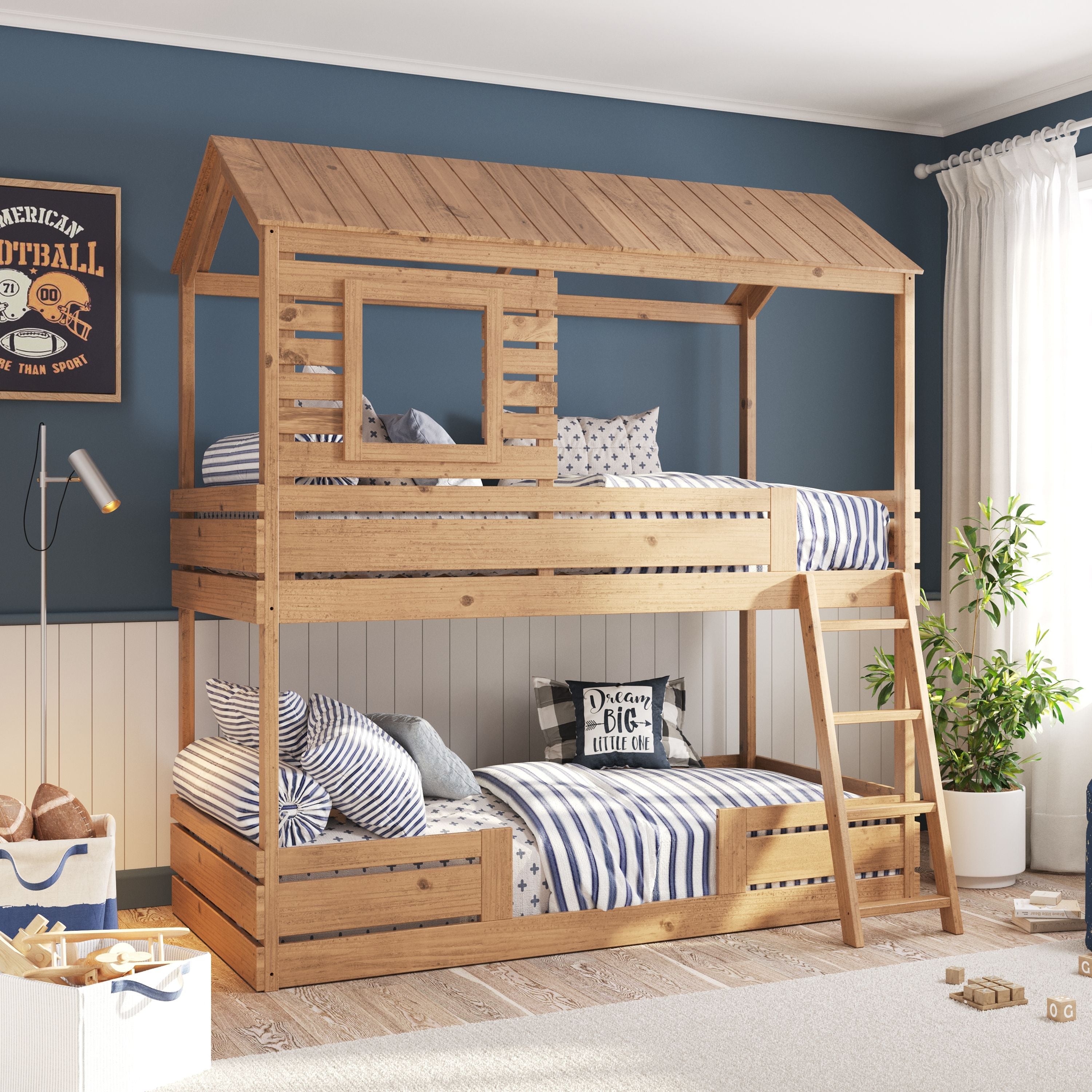 Solid Wood Bunk Bed in Hazelnut Simply Nursery