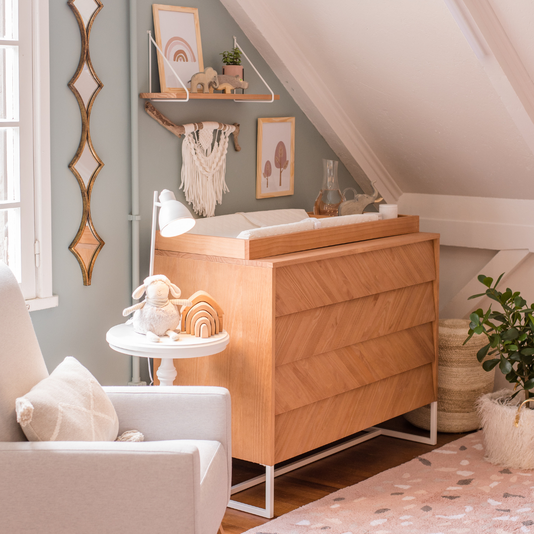 Mid-Century Changing Tray in Hazelnut