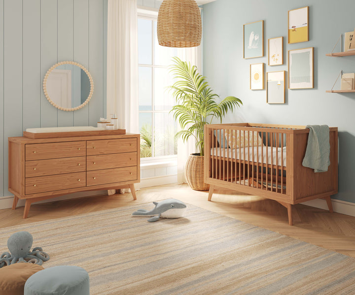 Mid-Century 6 Drawer Dresser in Hazelnut