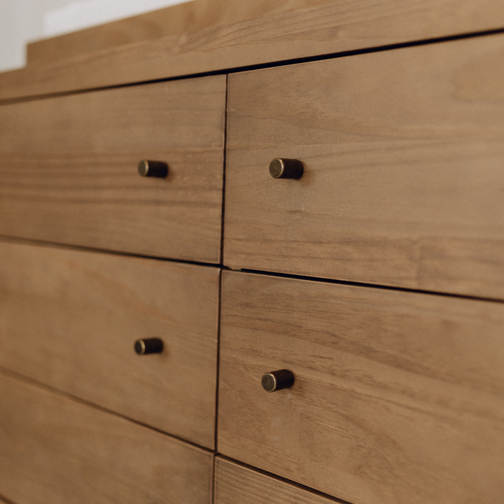 Retro 6 Drawer Dresser in Walnut