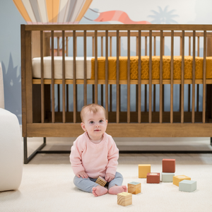 Noah Crib and Conversion Kit Nursery Set in Walnut