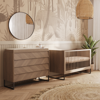 Noah Nursery Set in Walnut Solid Wood | Simply Nursery