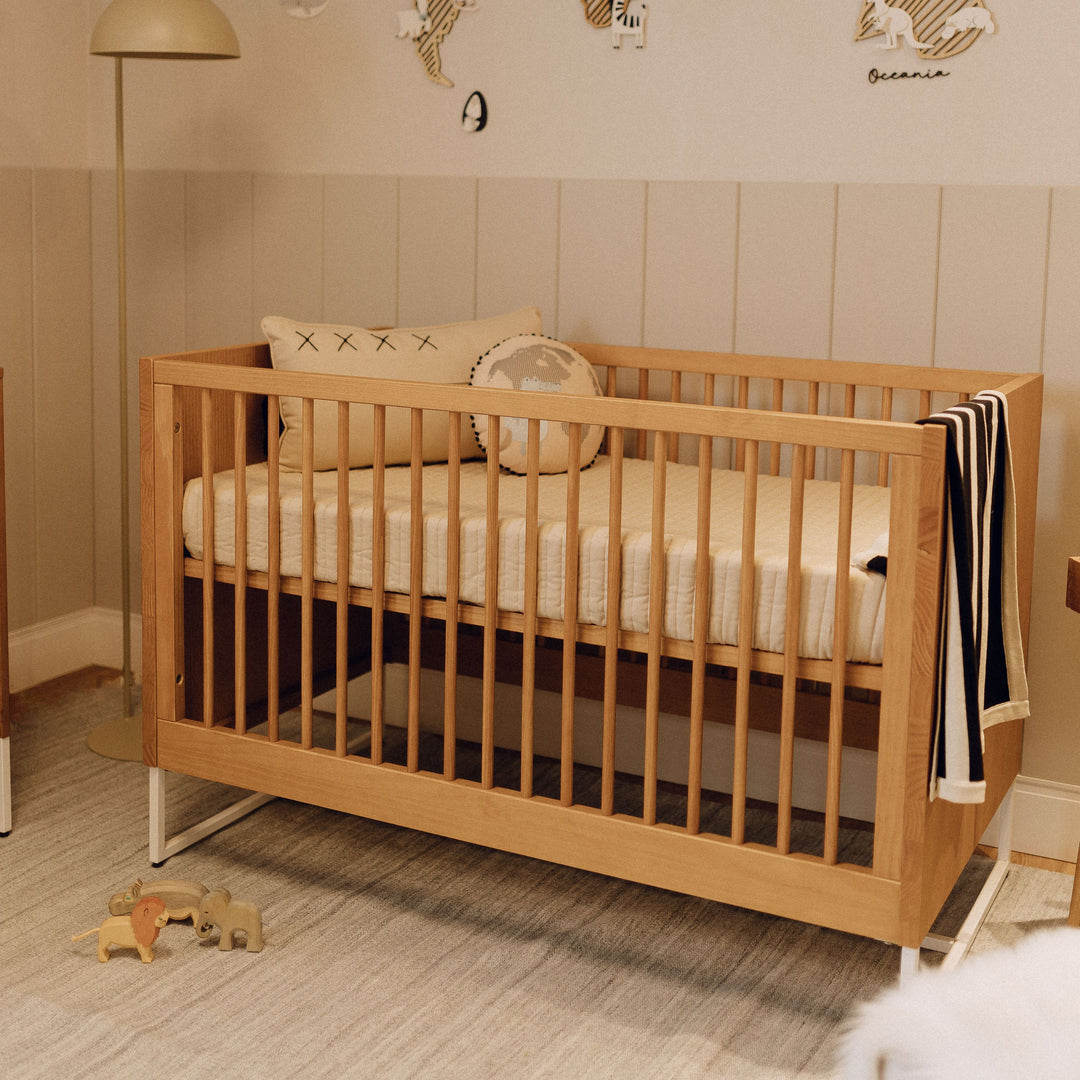 Boho Noah Crib and Dresser Nursery Set in Hazelnut