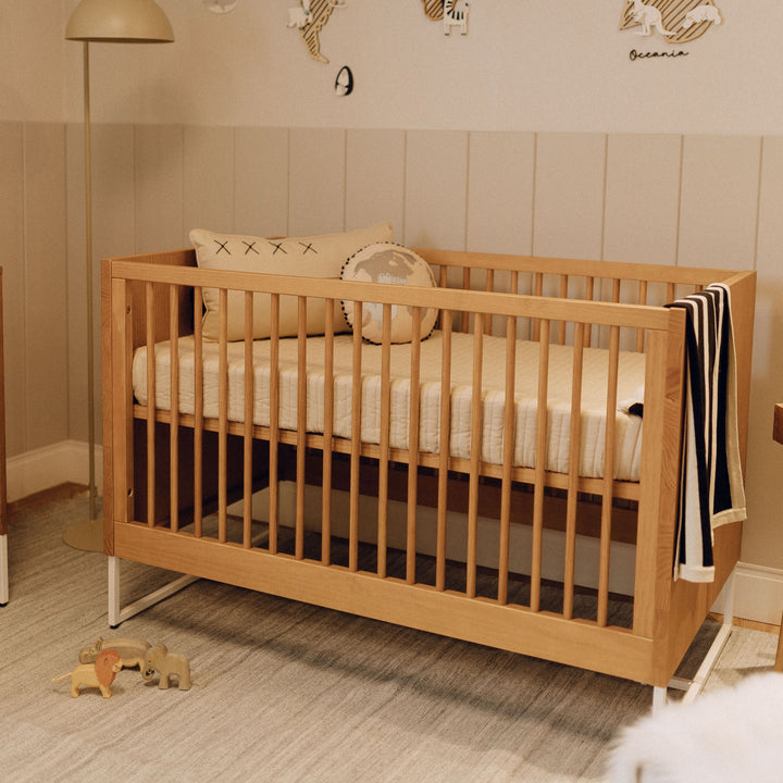 Boho Noah Crib and Dresser Nursery Set in Hazelnut