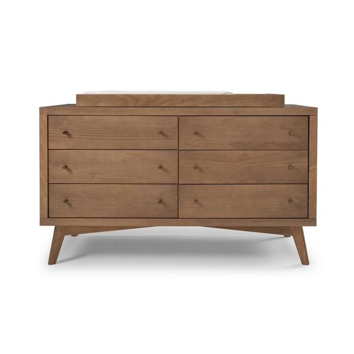 Retro 6 Drawer Dresser in Walnut