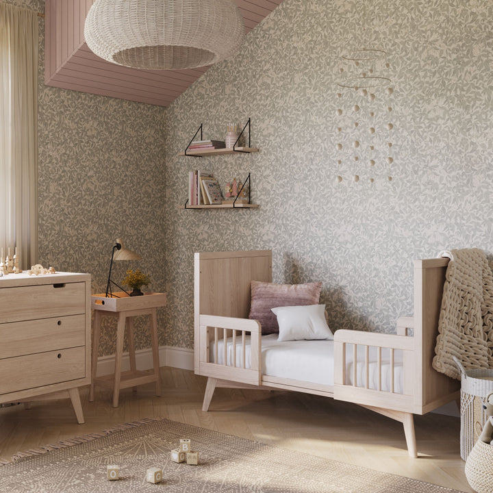 Retro Convertible Crib in Natural Washed
