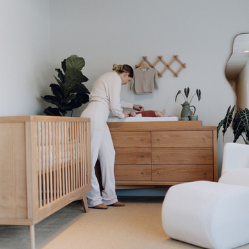 Mid-Century 6 Drawer Dresser in Hazelnut | Simply Nursery