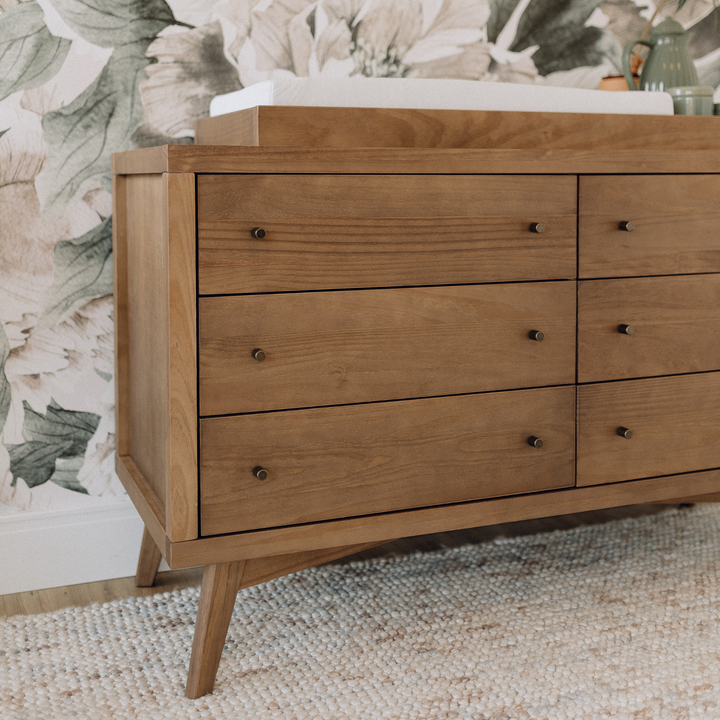 Retro 6 Drawer Dresser in Walnut