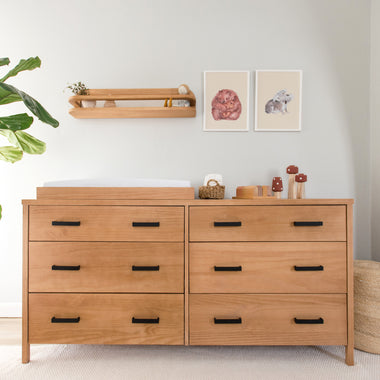 Cali 6 Drawer Dresser in Hazelnut Leather