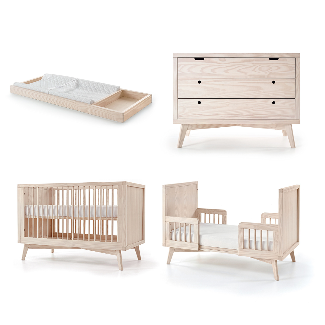 Retro Nursery Set in Natural Washed