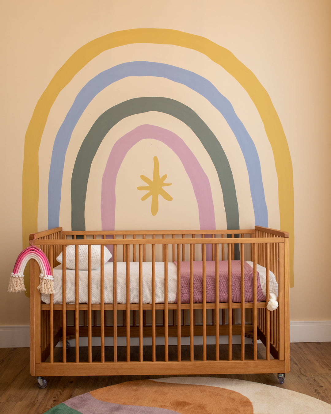 Cali Solid Wood 4-in-1 Convertible Crib – Hazelnut