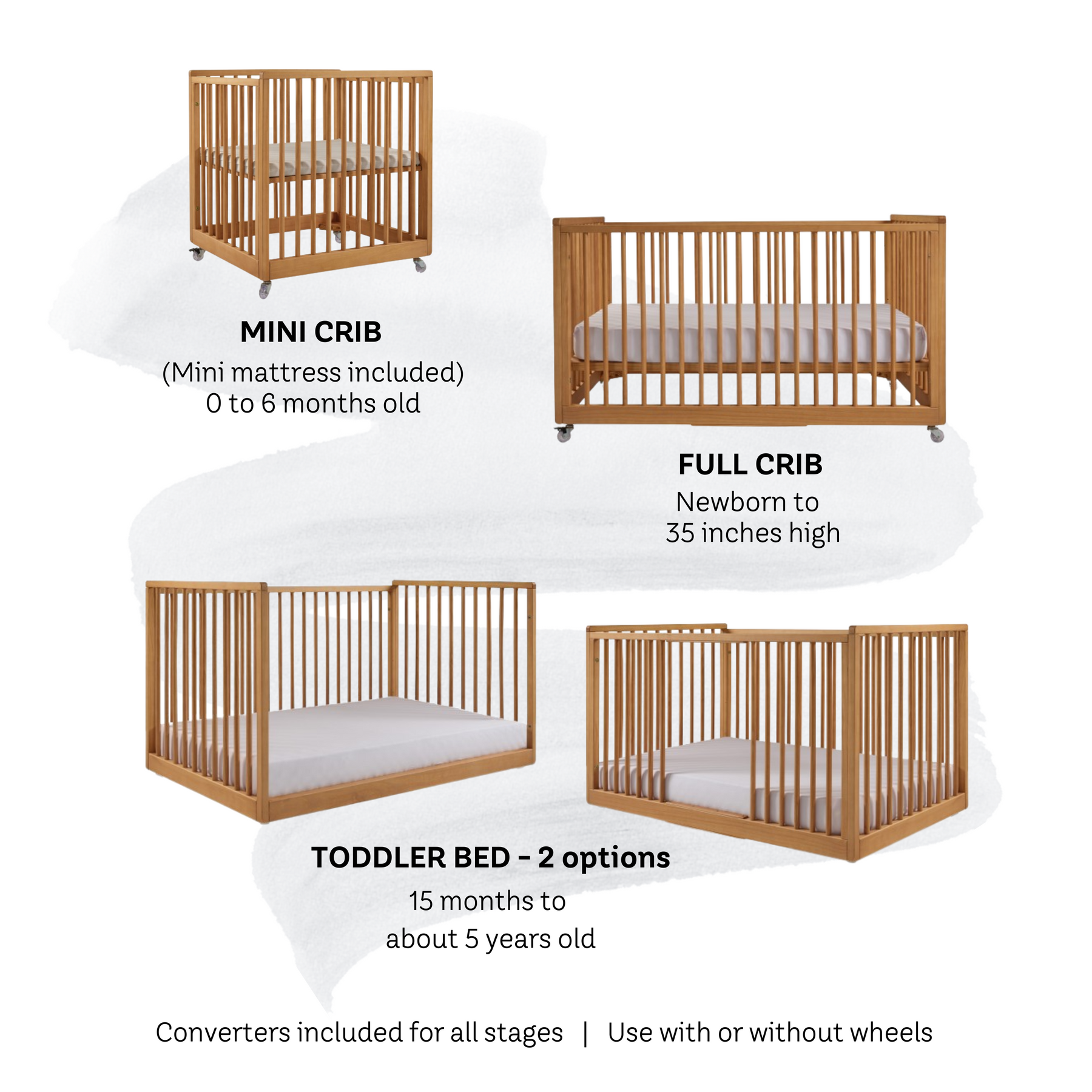 Cali Convertible Crib 4 in 1 Hazelnut