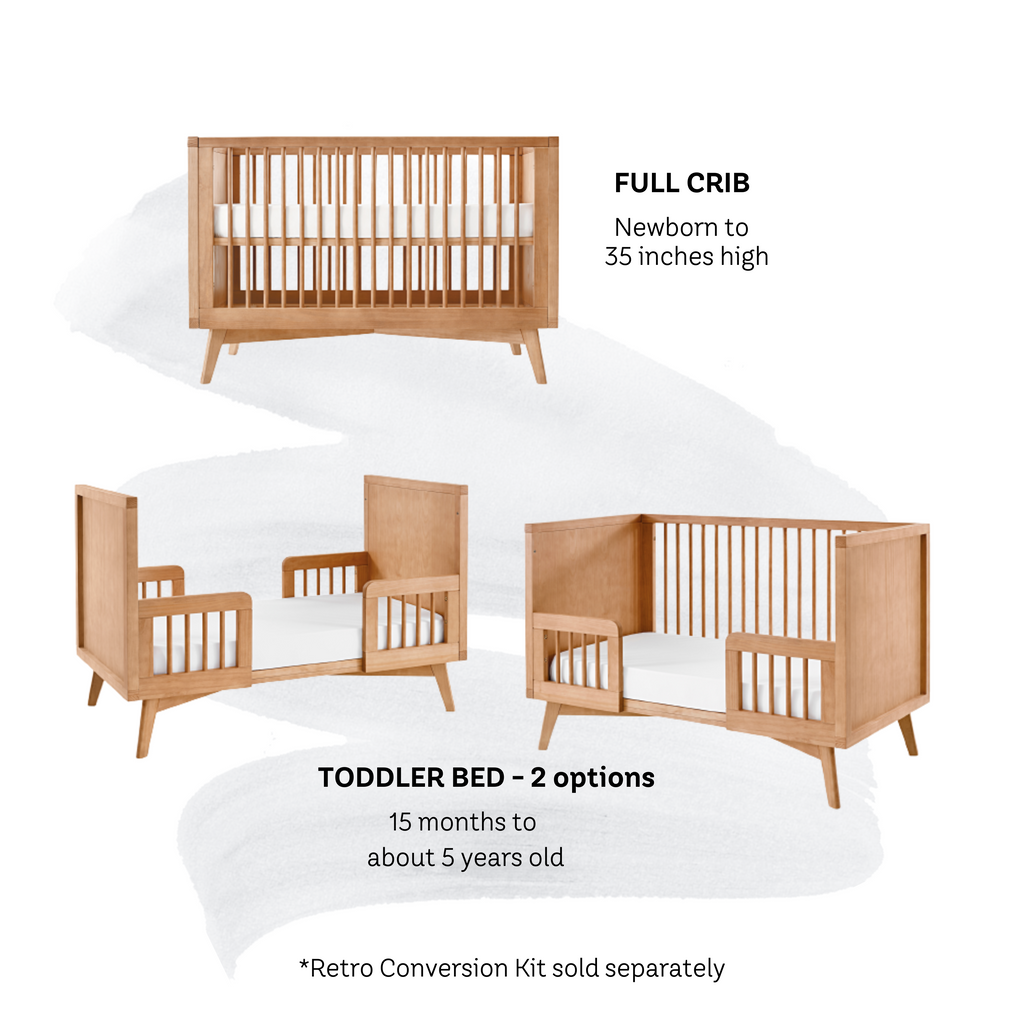Solid Wood Convertible Crib Natural Wood Baby Cribs
