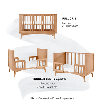 Mid-Century Convertible Crib in Hazelnut Simply Nursery