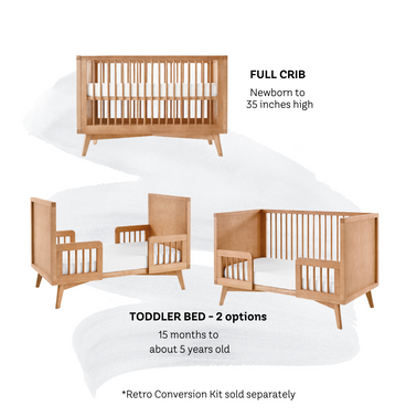 Mid-Century Convertible Crib in Hazelnut Simply Nursery