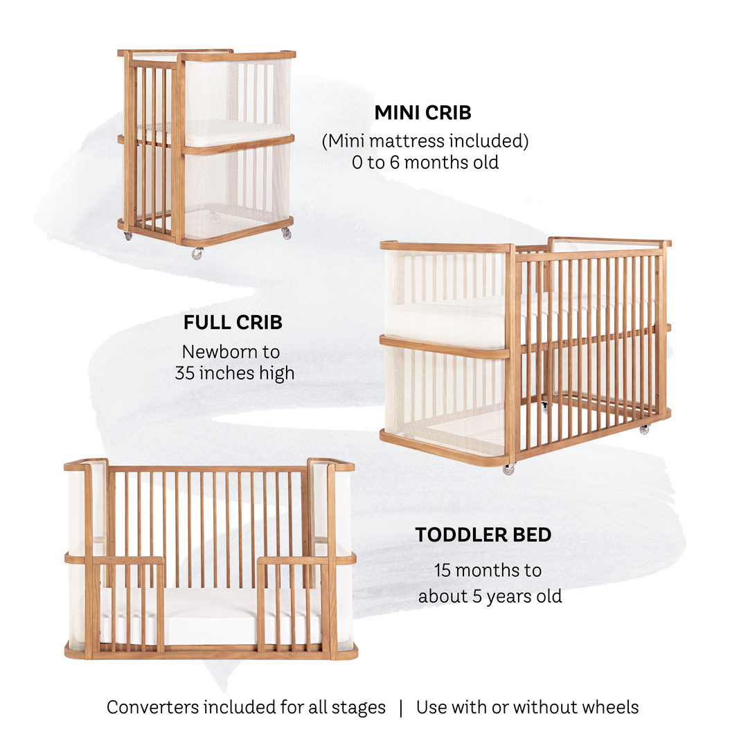 Samba Convertible Crib in Hazelnut - Fabric