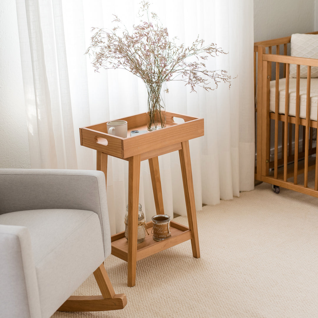 Retro Side Table in Hazelnut