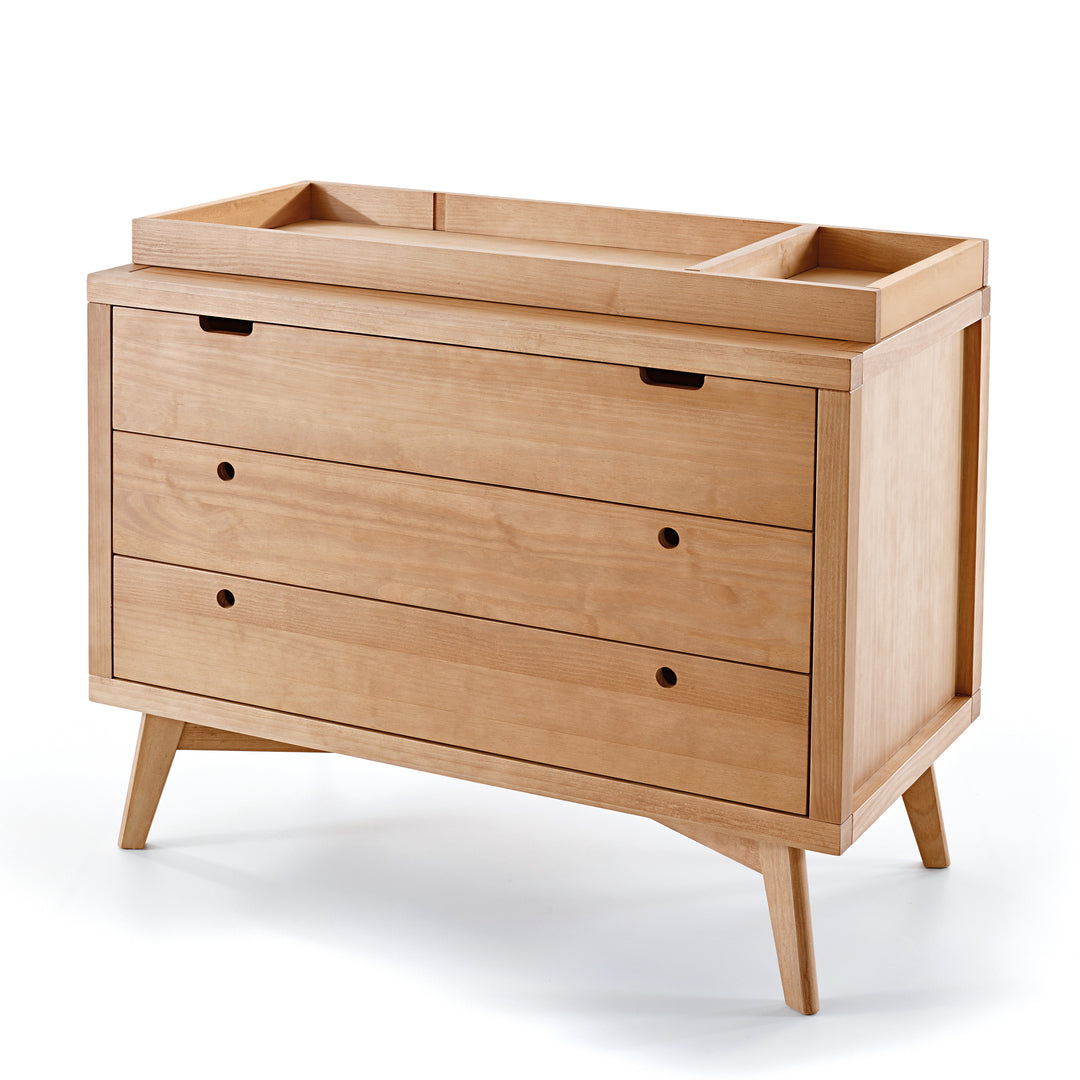 Mid-Century Changing Set in Hazelnut - 3 Drawer Dresser