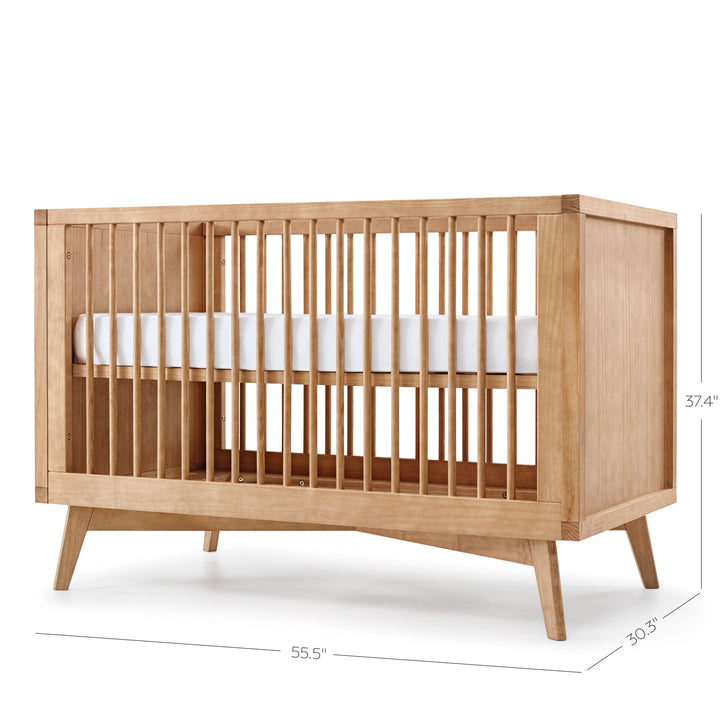 Mid-Century Convertible Crib in Hazelnut