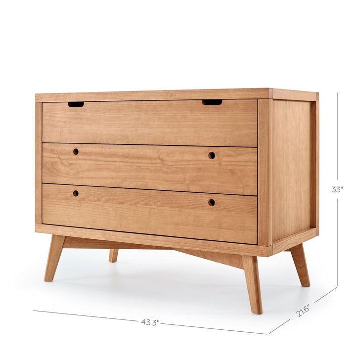Mid-Century 3 Drawer Dresser in Hazelnut