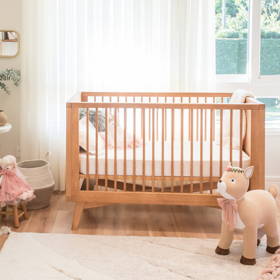 Retro Crib and Conversion Kit Nursery Set in Hazelnut