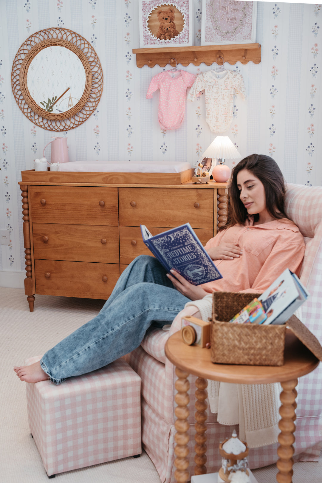 Selene Nursery Set - 6 Drawer Dresser in Hazelnut