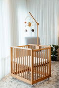 Cali Solid Wood 4-in-1 Convertible Crib – Hazelnut