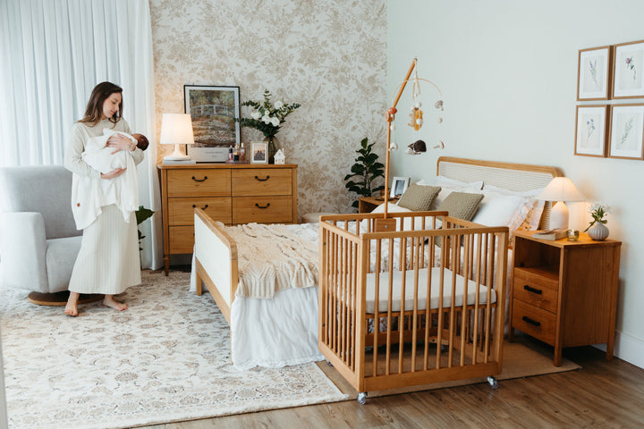 Cali Solid Wood 4-in-1 Convertible Crib – Hazelnut