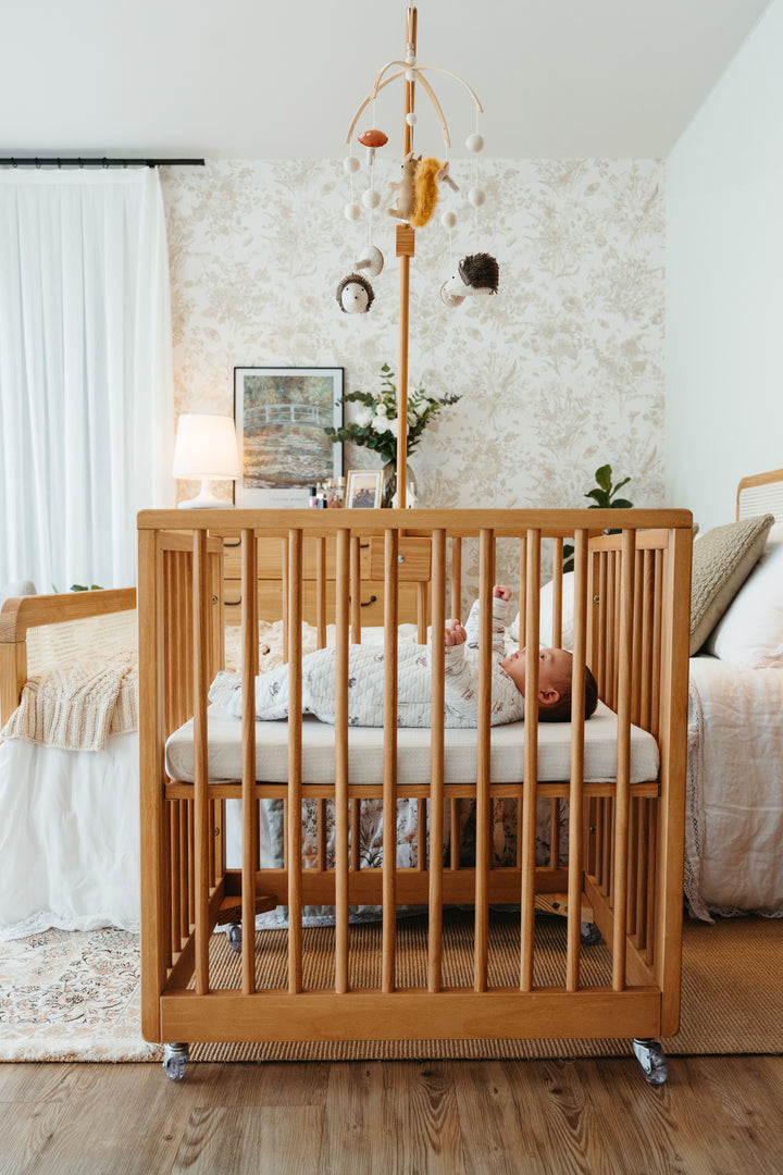 Cali Solid Wood 4-in-1 Convertible Crib – Hazelnut