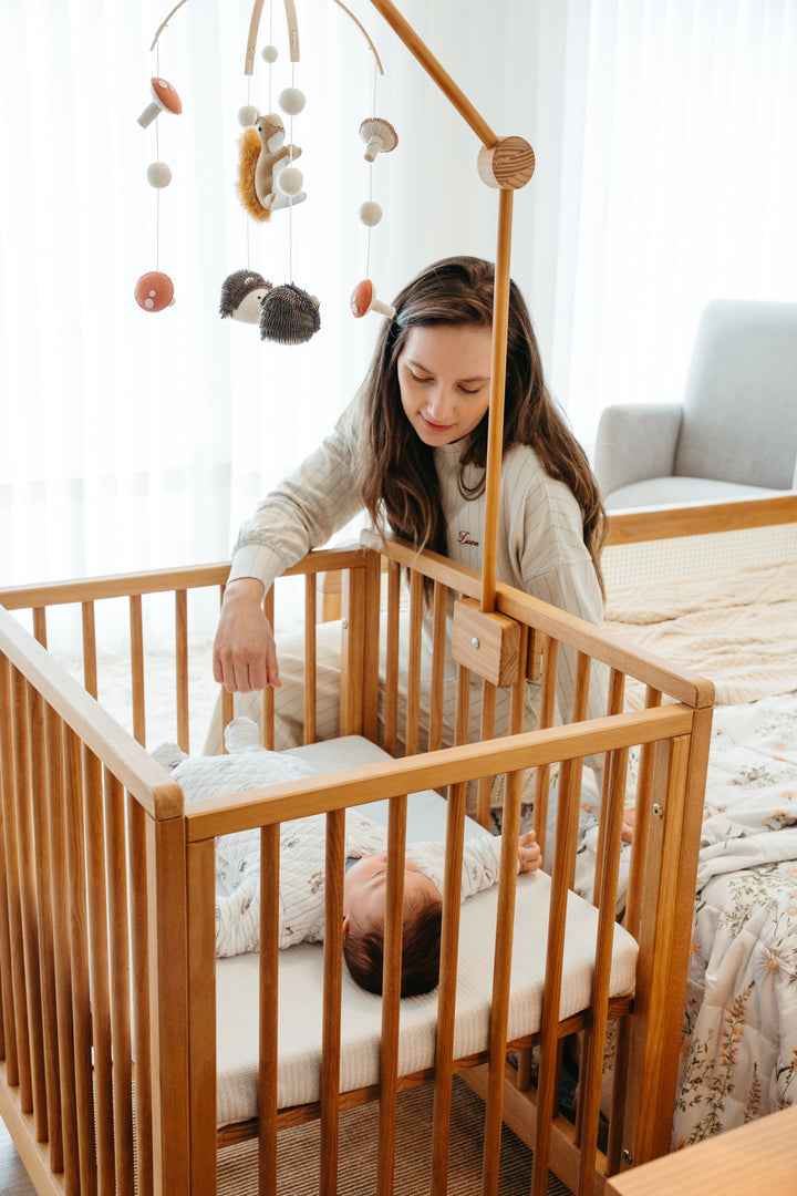 Cali Solid Wood 4-in-1 Convertible Crib – Hazelnut
