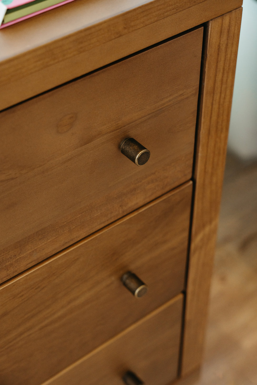 Mid-Century Crib and 6 Drawer Dresser Nursery Set in Walnut