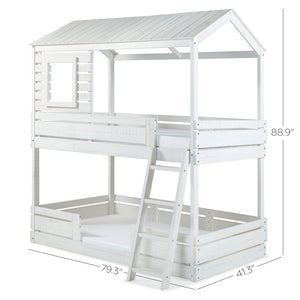 Solid Wood Bunk Bed White