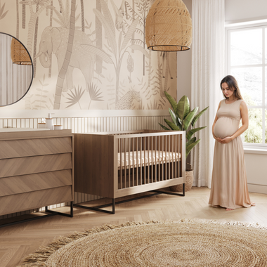 Noah Nursery Set in Walnut Solid Wood | Simply Nursery