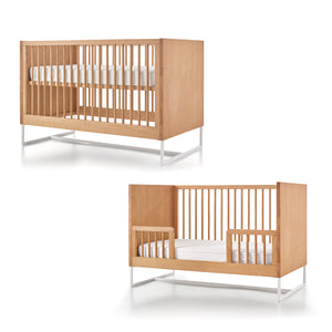 Boho Noah Crib and Conversion Kit Nursery Set in Hazelnut
