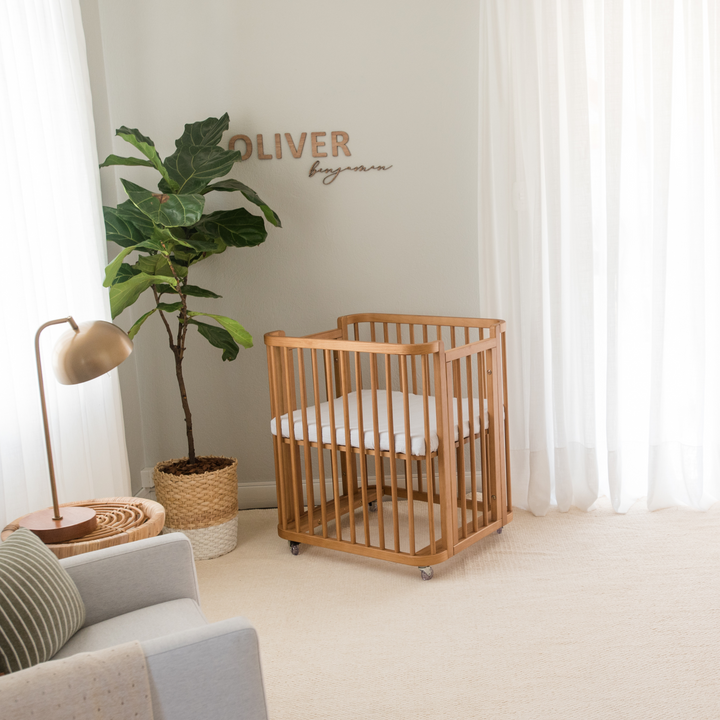 Samba Spindles and Cali Leather Nursery Set in Hazelnut