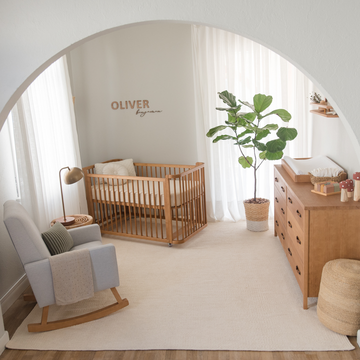 Samba Spindles and Cali Leather Nursery Set in Hazelnut