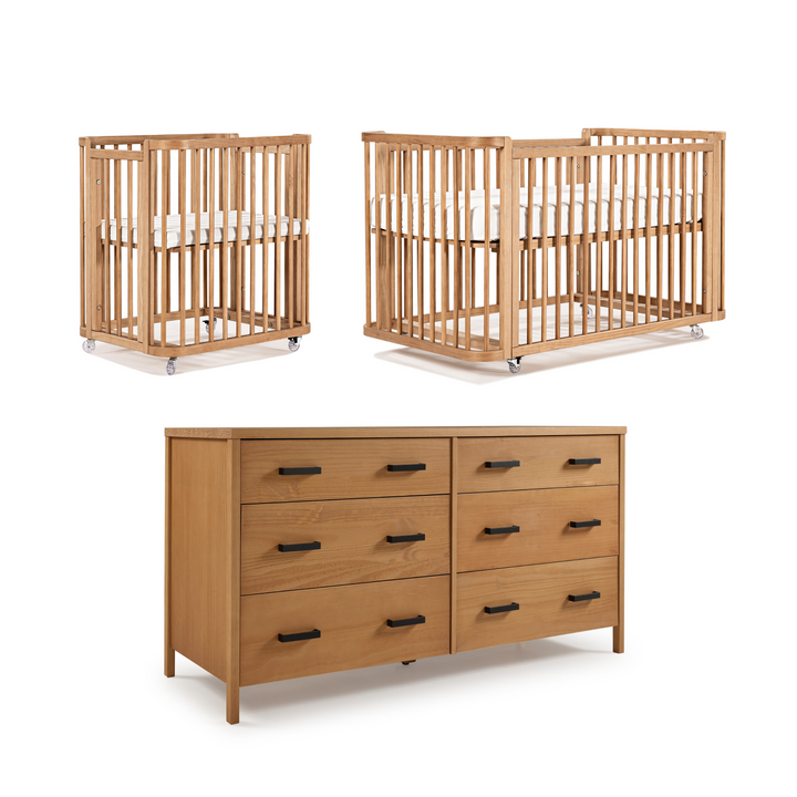 Samba Spindles and Cali Metal Nursery Set in Hazelnut