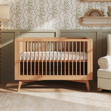 Mid-Century Convertible Crib in Hazelnut Simply Nursery