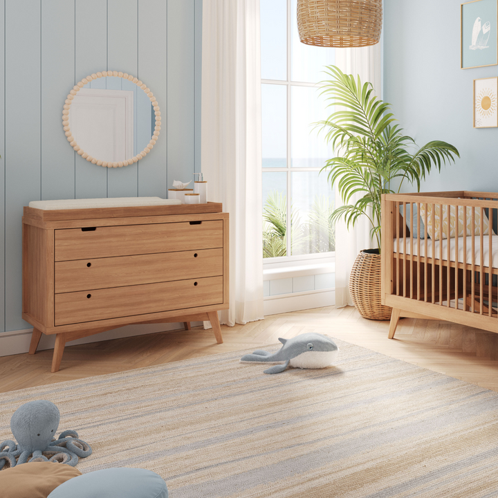 Mid-Century 3 Drawer Dresser in Hazelnut