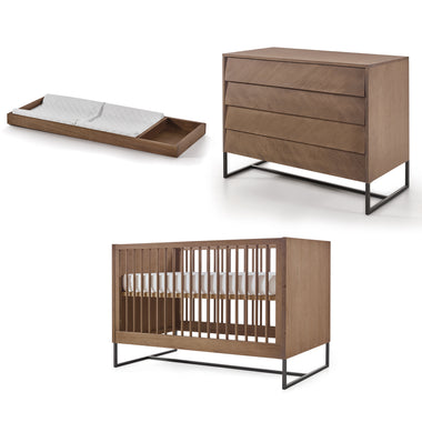 brown crib and dresser set Surrey Hill 3 Piece Nursery Set | Nursery Furniture Sets main image 1