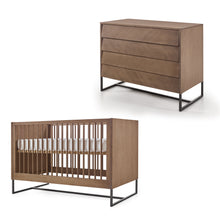 Noah Crib and Dresser Nursery Set in Walnut