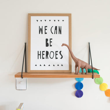 Retro Wood Shelf in Hazelnut Solid Wood | Simply Nursery