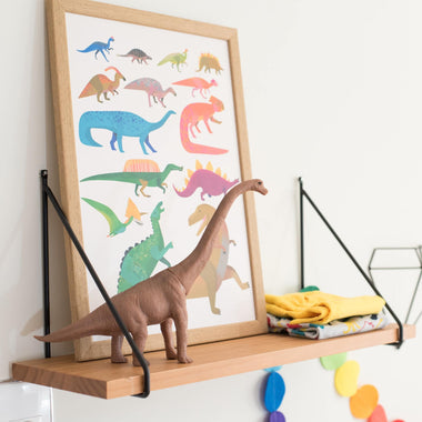 Retro Wood Shelf in Hazelnut Solid Wood | Simply Nursery