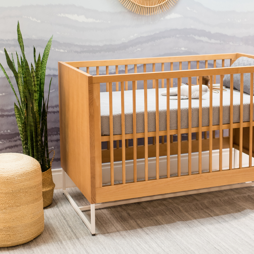 Boho Noah Crib and Conversion Kit Nursery Set in Hazelnut