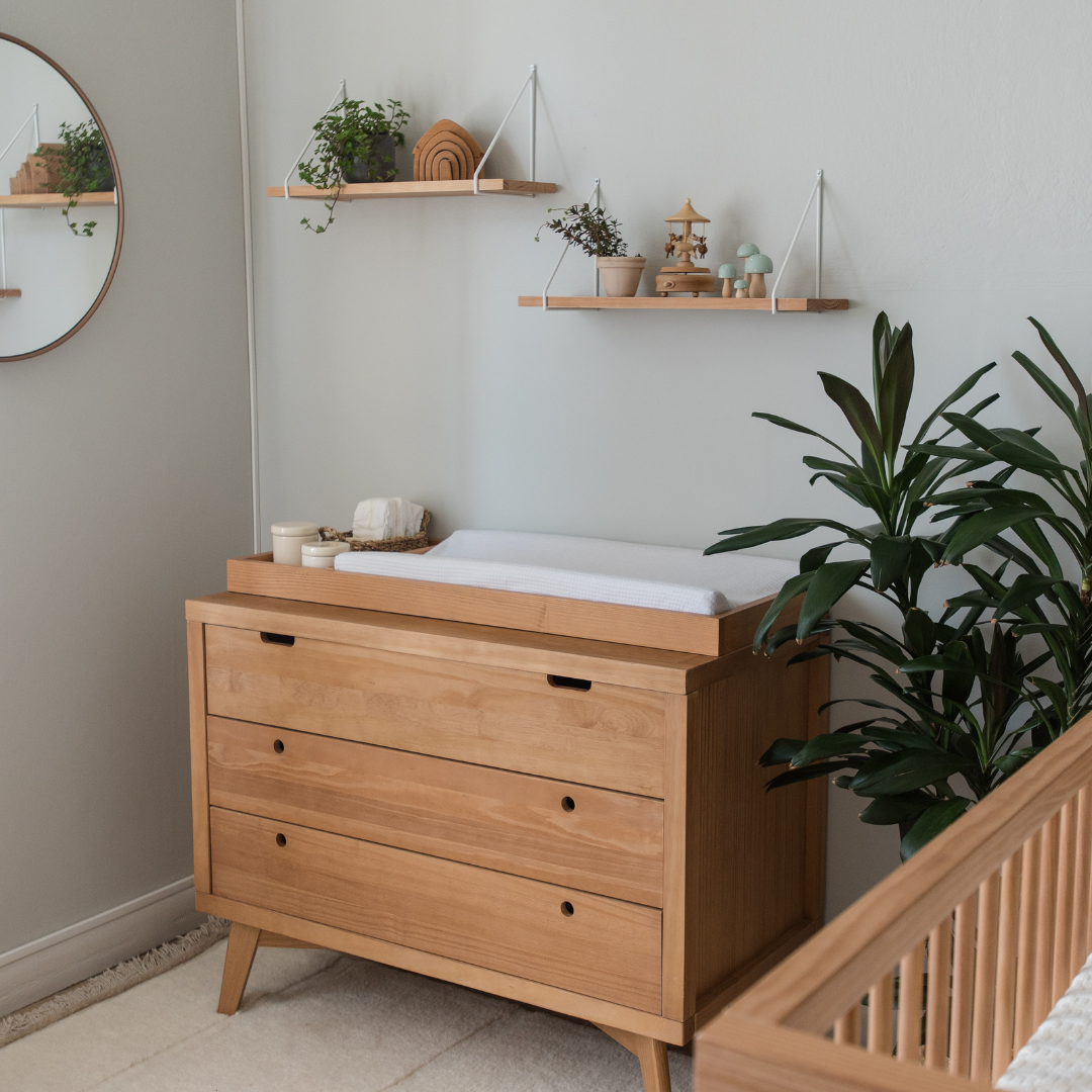 Retro Changing Tray in Hazelnut Solid Wood